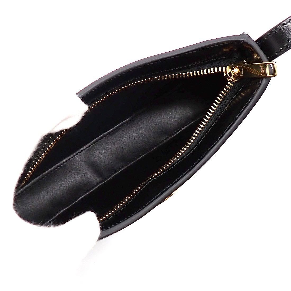 Celine Shoulder Bag Black Calfskin Gold — view 5