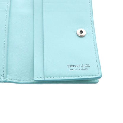 Tiffany & Co Vertical Folded Card Case Business Holder Leather Blue White — view 7