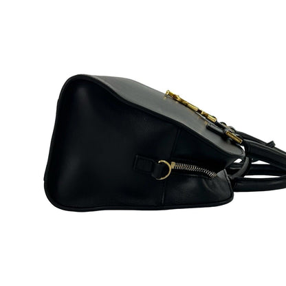 Saint Laurent Paris Baby Cabas YSL Logo Leather 2-Way Shoulder Bag Black — view 6