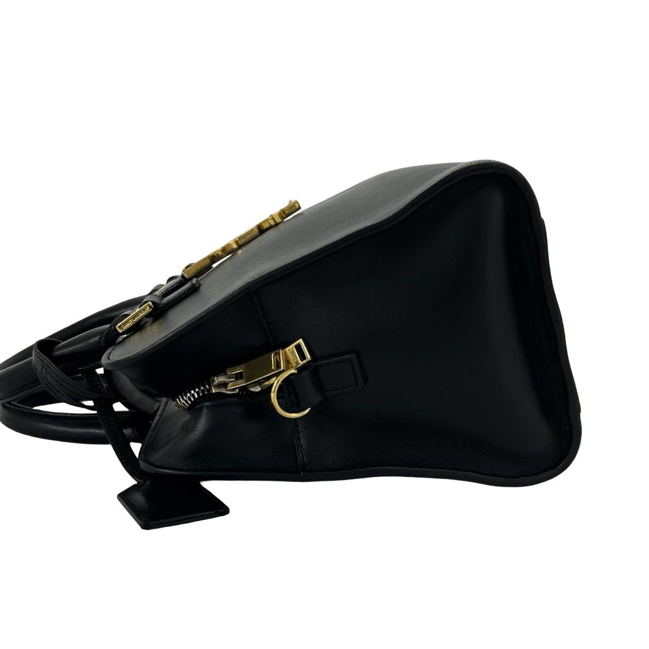 Saint Laurent Paris Baby Cabas YSL Logo Leather 2-Way Shoulder Bag Black — view 5