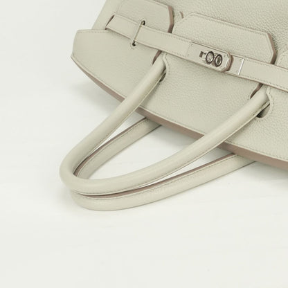 Hermes Birkin 40 Tote Taurillon Clemence Pearl Gray Silver — view 4