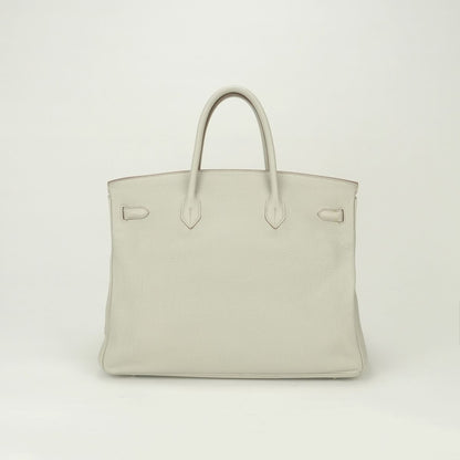 Hermes Birkin 40 Tote Taurillon Clemence Pearl Gray Silver — view 3
