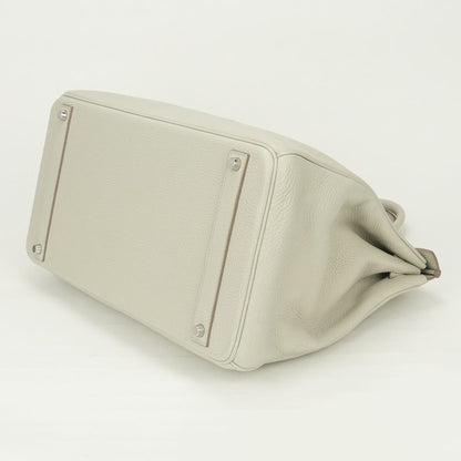 Hermes Birkin 40 Tote Taurillon Clemence Pearl Gray Silver — view 5