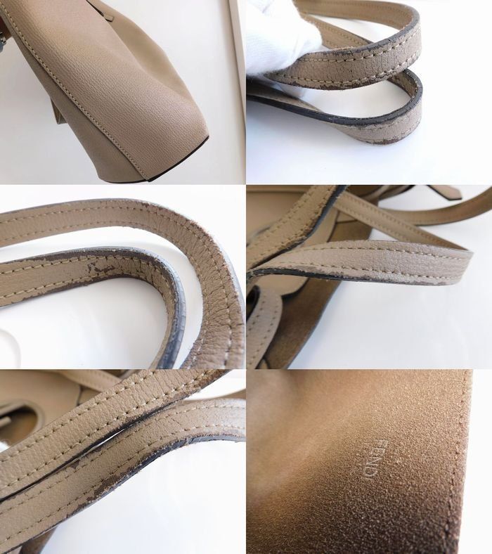 Fendi F's Tote Leather Gray Ju Pouch — view 5