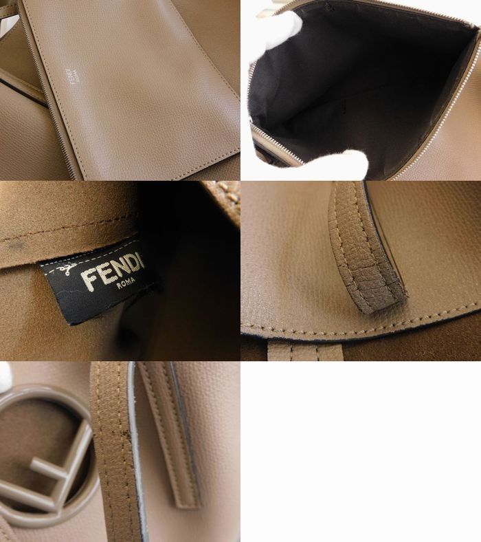 Fendi F's Tote Leather Gray Ju Pouch — view 7
