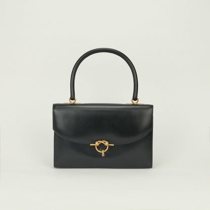Hermes Tote Box Calf Noir Black Gold Handbag
