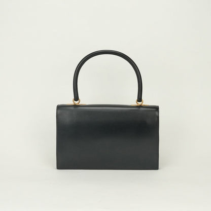 Hermes Tote Box Calf Noir Black Gold Handbag — view 3