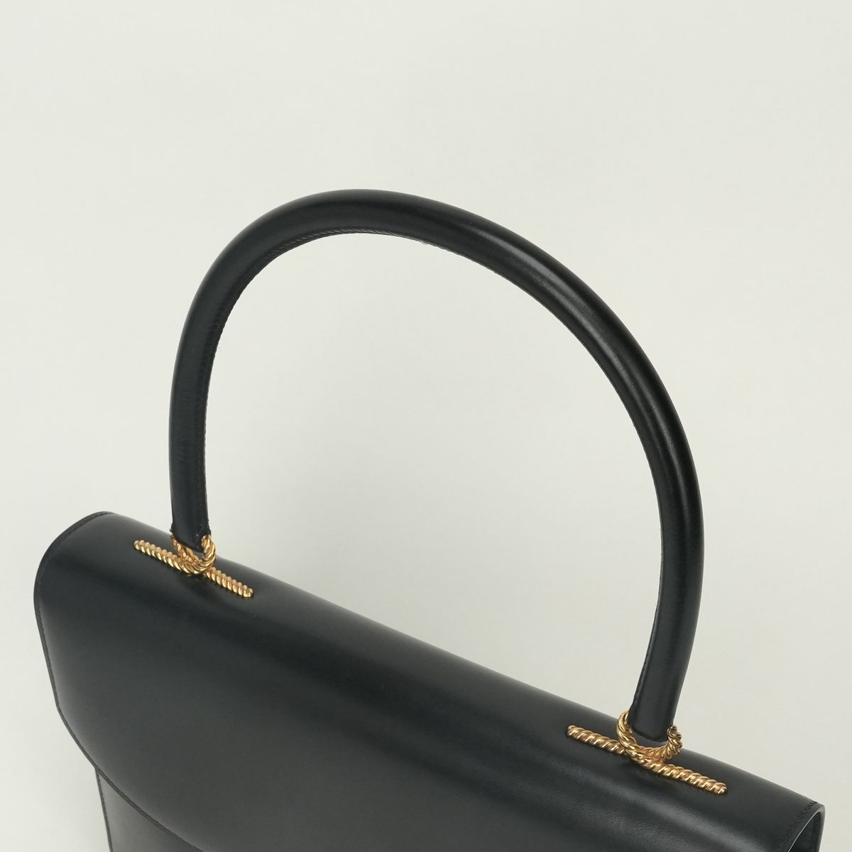 Hermes Tote Box Calf Noir Black Gold Handbag — view 4