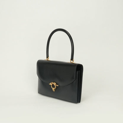 Hermes Tote Box Calf Noir Black Gold Handbag — view 2