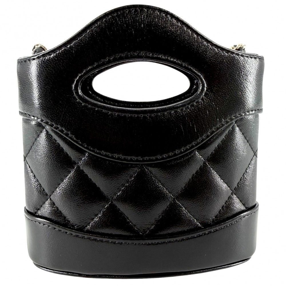 Chanel Shoulder Bag Quilted CC Logo Mini 2-Way Mount Crossbody Leather Black — view 2