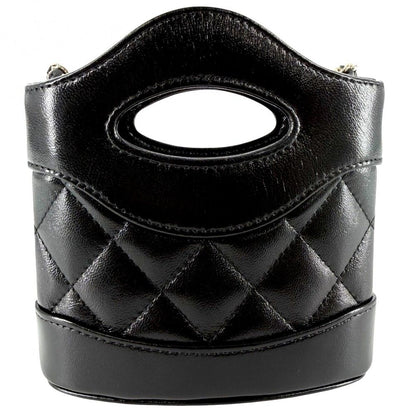 Chanel Shoulder Bag Quilted CC Logo Mini 2-Way Mount Crossbody Leather Black — view 2