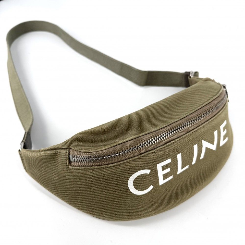 Celine Belt Bag Logo Bag Canvas Khaki Silver — view 3
