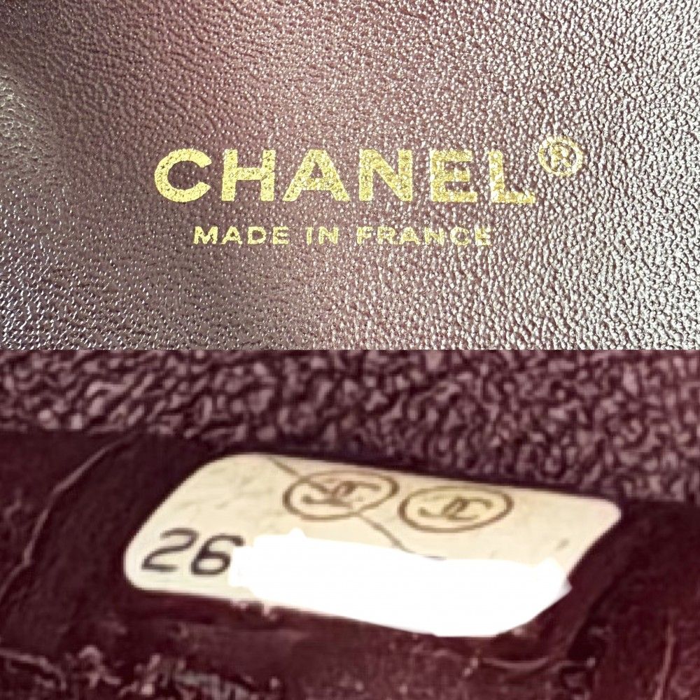 Chanel Shoulder Bag Quilted 25 Double Chain CC Logo Flap Crossbody Caviar — view 6