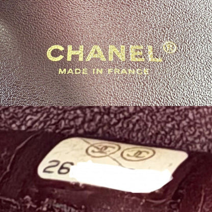 Chanel Shoulder Bag Quilted 25 Double Chain CC Logo Flap Crossbody Caviar — view 6