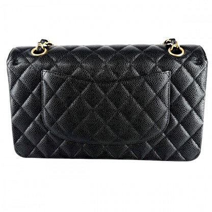 Chanel Shoulder Bag Quilted 25 Double Chain CC Logo Flap Crossbody Caviar — view 2