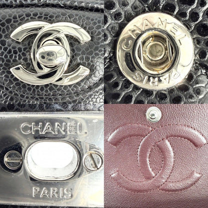 Chanel Shoulder Bag Quilted 25 Double Chain CC Logo Flap Crossbody Caviar — view 5