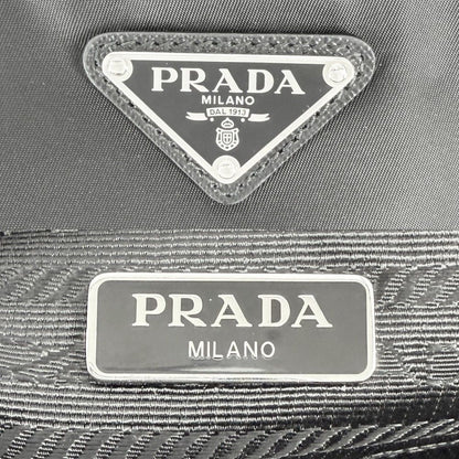 Prada Shoulder Bag Mini Triangle Logo Strap Crossbody 1 Nylon Black Silver — view 5