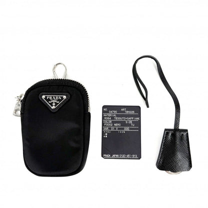 Prada Shoulder Bag Mini Triangle Logo Strap Crossbody 1 Nylon Black Silver — view 6