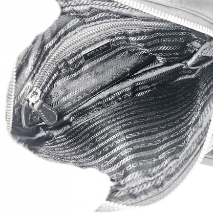 Prada Shoulder Bag Mini Triangle Logo Strap Crossbody 1 Nylon Black Silver — view 4