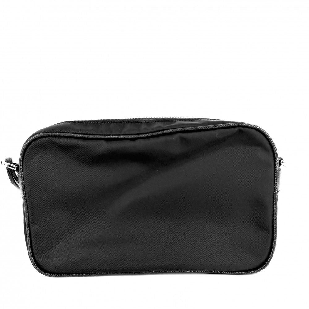 Prada Shoulder Bag Mini Triangle Logo Strap Crossbody 1 Nylon Black Silver — view 2