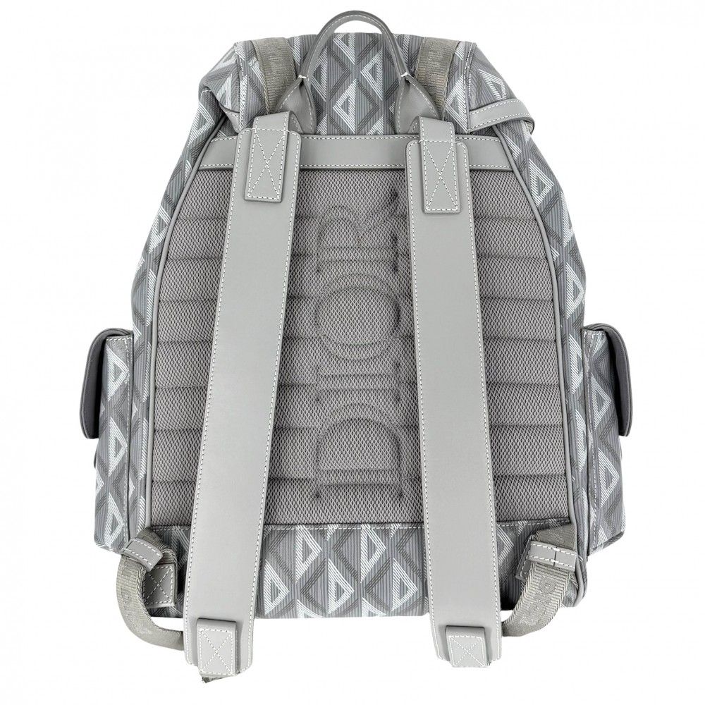 Dior Backpack CD Diamond Hit the Road Leather Gray Silver — view 2