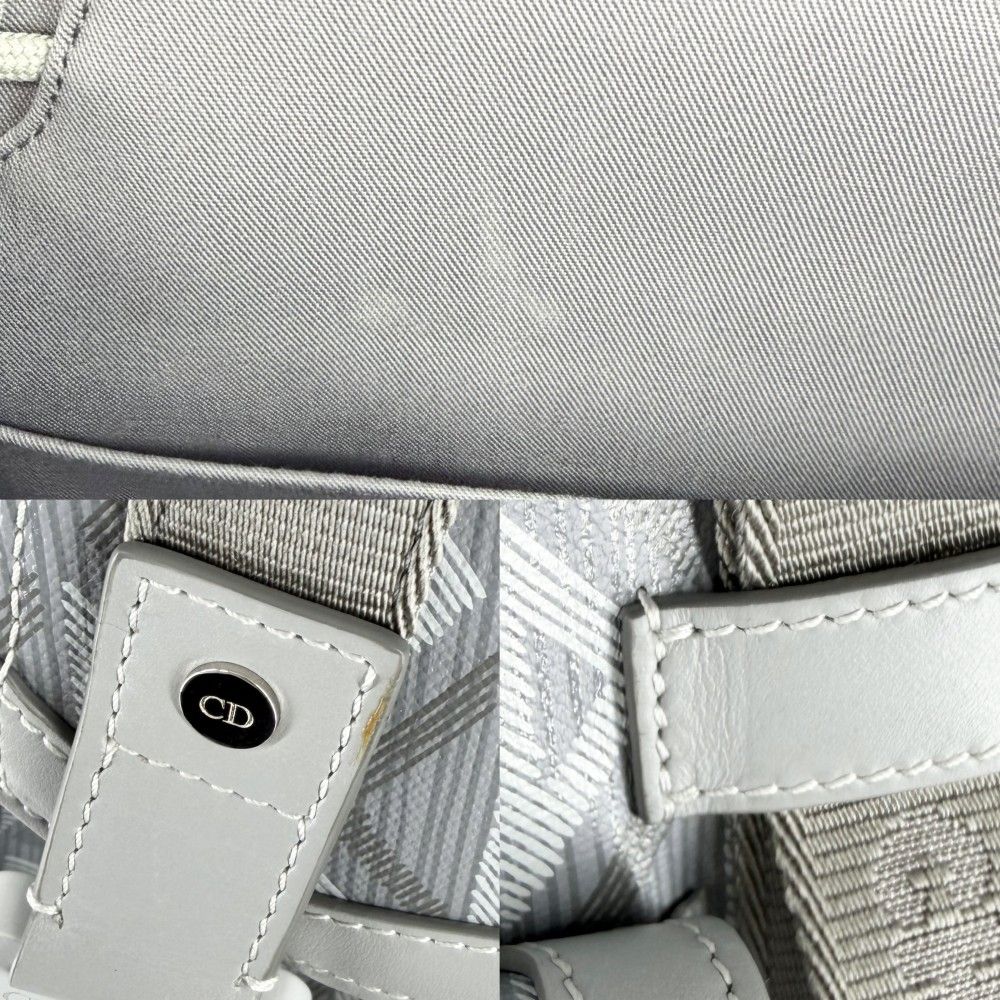 Dior Backpack CD Diamond Hit the Road Leather Gray Silver — view 6
