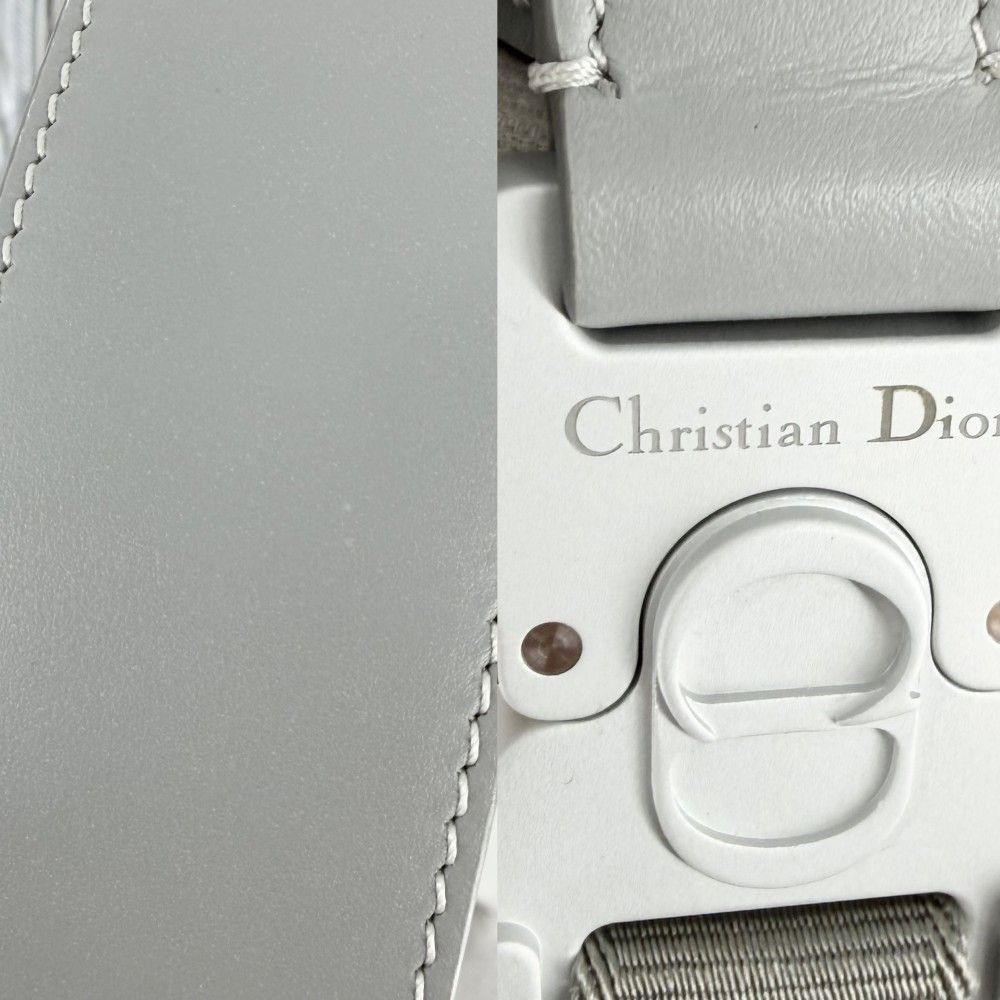 Dior Backpack CD Diamond Hit the Road Leather Gray Silver — view 7