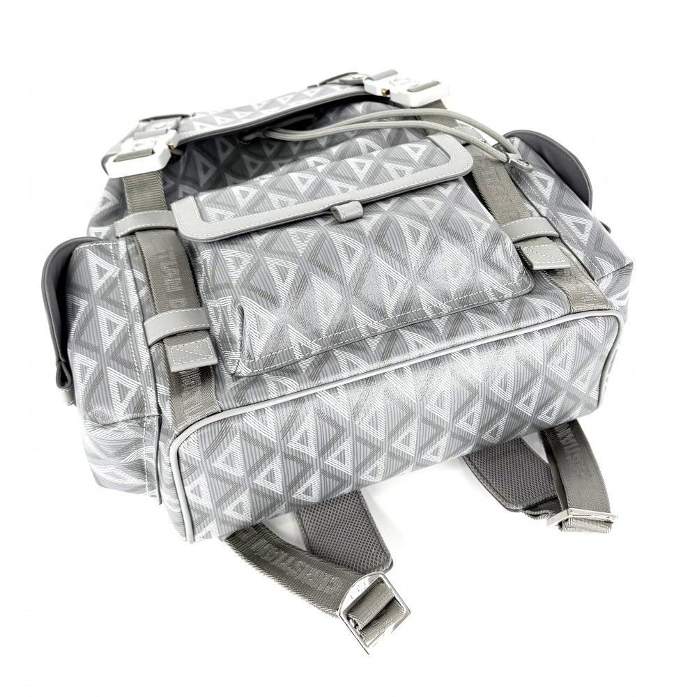 Dior Backpack CD Diamond Hit the Road Leather Gray Silver — view 3
