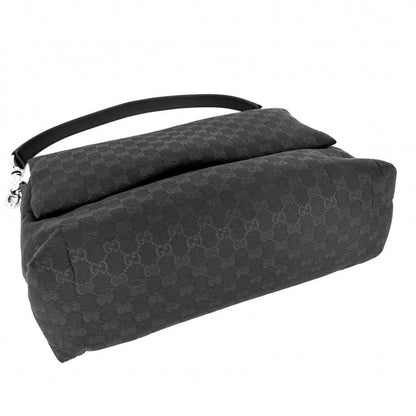 Gucci 2-Way Shoulder Bag Crossbody GG Canvas Leather Black Silver — view 3