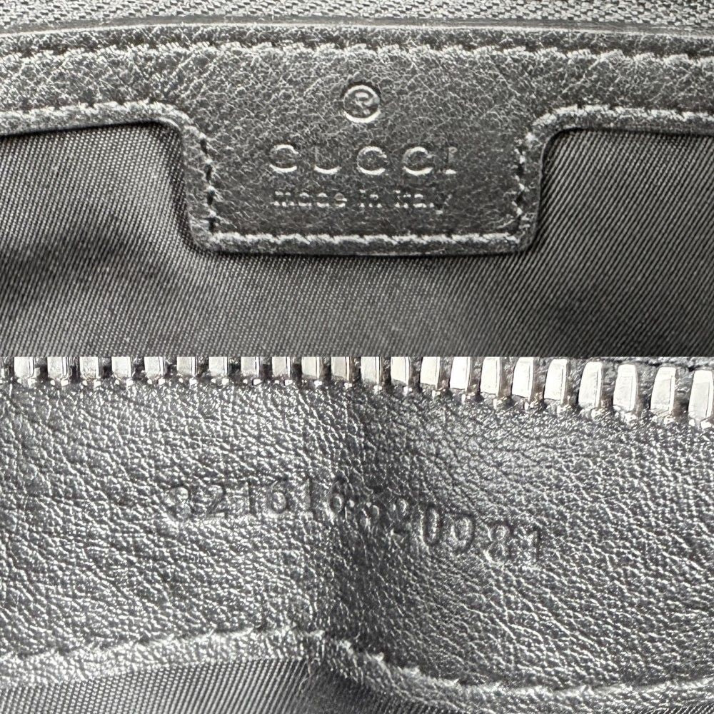 Gucci 2-Way Shoulder Bag Crossbody GG Canvas Leather Black Silver — view 5