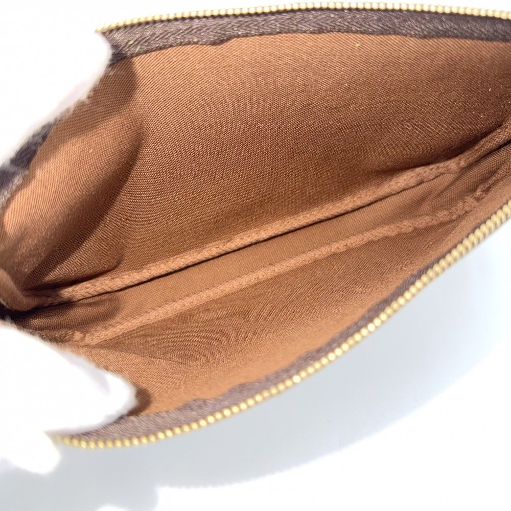Louis Vuitton Handbag Pochette Soir Pouch Monogram Canvas Brown Gold — view 4