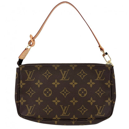 Louis Vuitton Handbag Pochette Soir Pouch Monogram Canvas Brown Gold — view 2