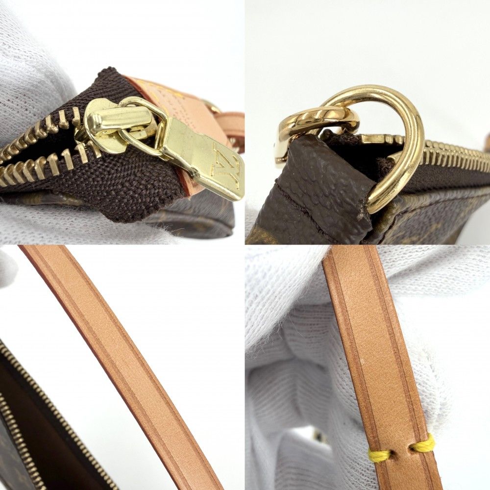Louis Vuitton Handbag Pochette Soir Pouch Monogram Canvas Brown Gold — view 6