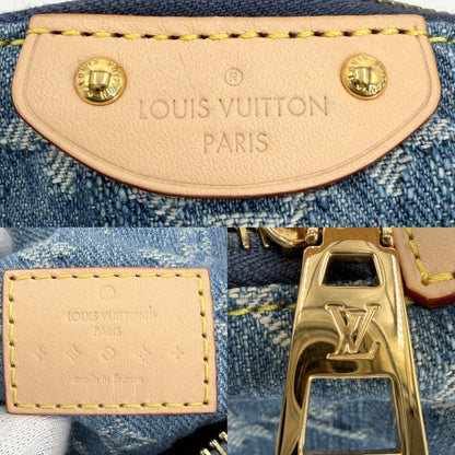 Louis Vuitton Pochette Hills Mini Bag Monogram Denim Blue Gold — view 5