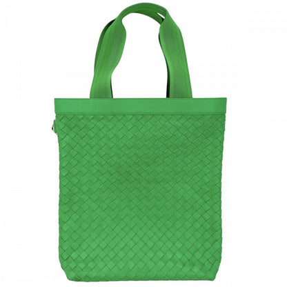 Bottega Veneta Tote Intrecht Handbag Shoulder Holder Leather Green Silver — view 2