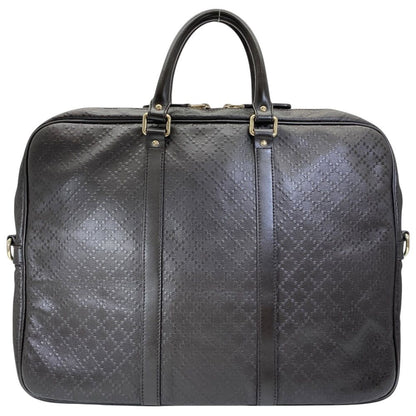 Gucci Diamante Business Briefcase Leather Dark Brown Lightweight Capacity — view 2