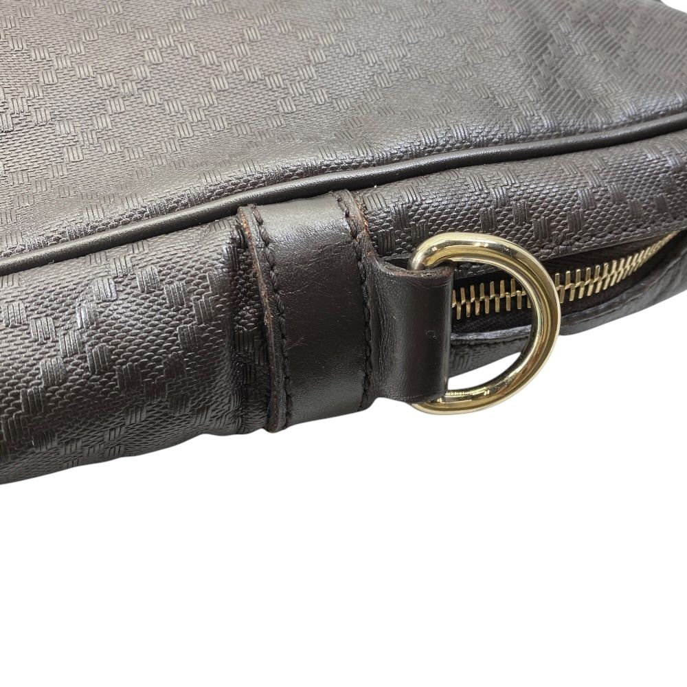 Gucci Diamante Business Briefcase Leather Dark Brown Lightweight Capacity — view 5
