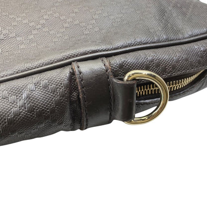 Gucci Diamante Business Briefcase Leather Dark Brown Lightweight Capacity — view 5