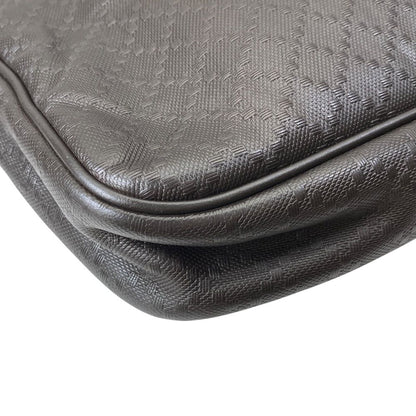 Gucci Diamante Business Briefcase Leather Dark Brown Lightweight Capacity — view 3