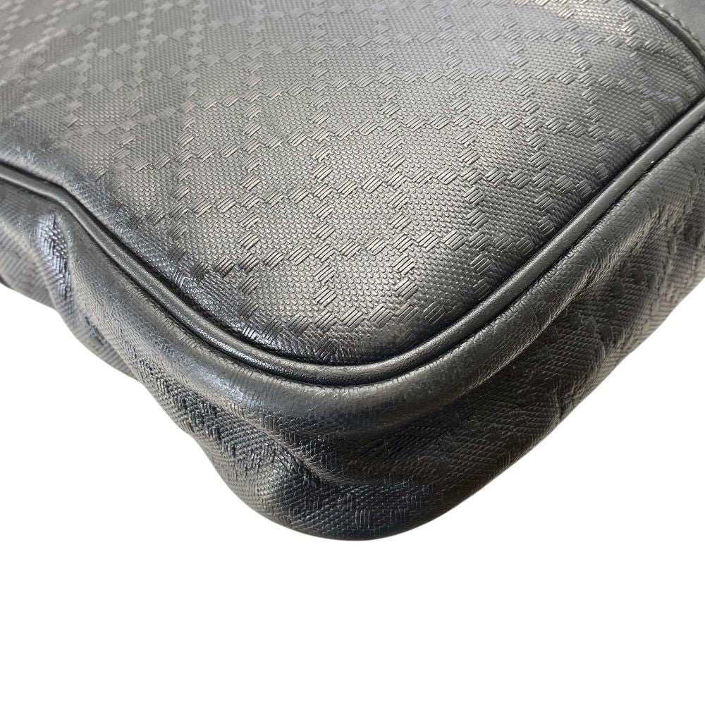 Gucci Diamante Business Briefcase Leather Black Lightweight Capacity Crossbody — view 4