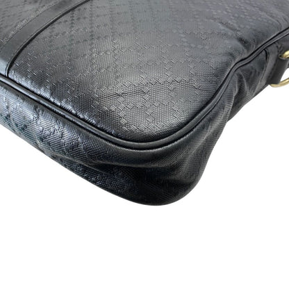 Gucci Diamante Business Briefcase Leather Black Lightweight Capacity Crossbody — view 3