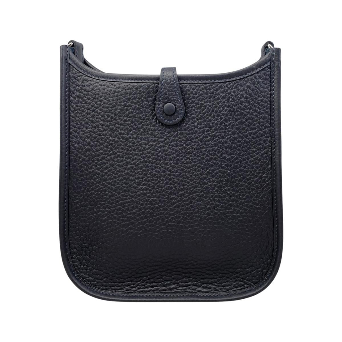 Hermes Shoulder Bag Evelyne TPM Taurillon Clemence Navy Silver — view 2