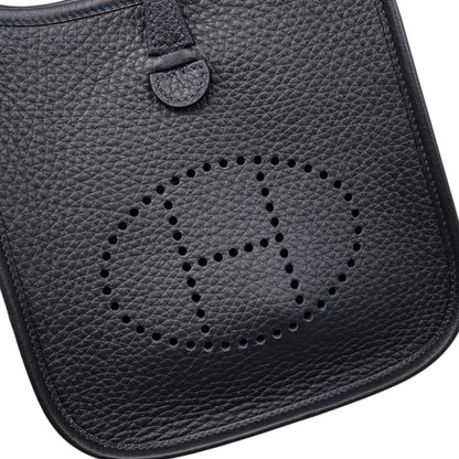 Hermes Shoulder Bag Evelyne TPM Taurillon Clemence Navy Silver — view 8