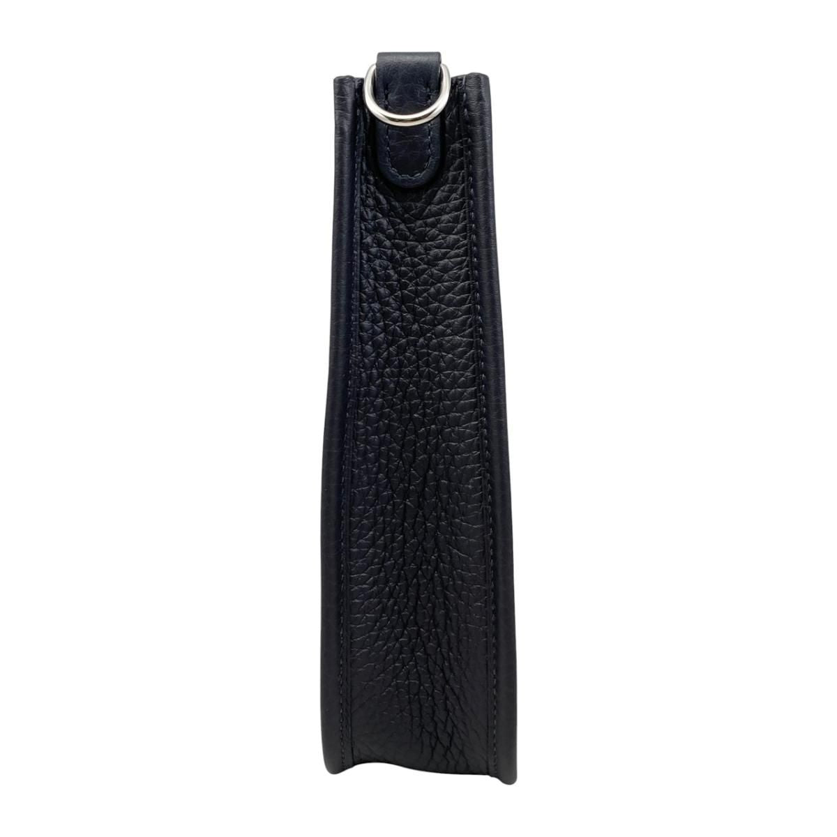 Hermes Shoulder Bag Evelyne TPM Taurillon Clemence Navy Silver — view 4