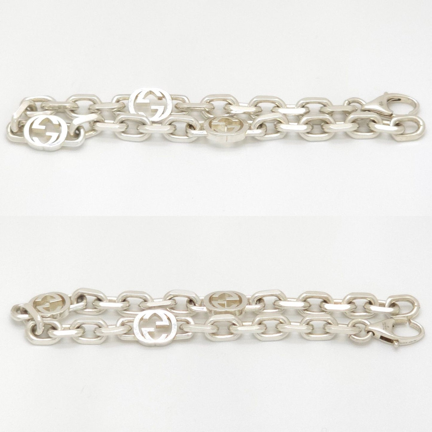 Gucci Interlocking G Chain Bracelet 19.3 Shiny Finish Sterling Silver Box — view 4