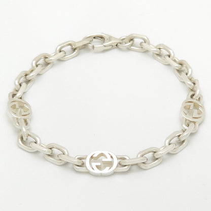 Gucci Interlocking G Chain Bracelet 19.3 Shiny Finish Sterling Silver Box