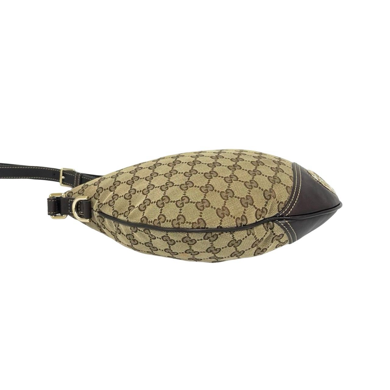 Gucci Bagged GG Logo Canvas Leather Shoulder Bag Pochette Cloth Brown — view 7
