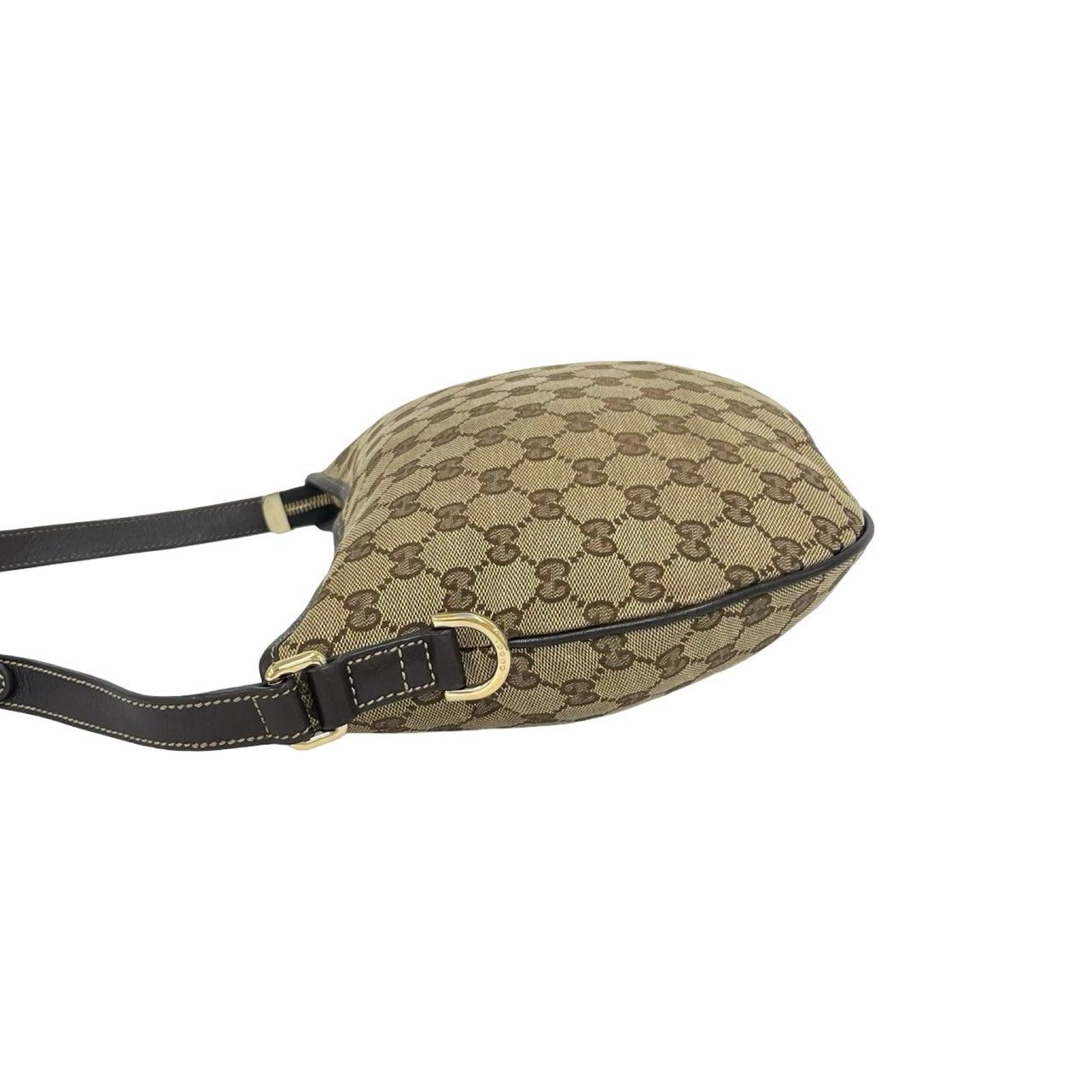 Gucci Bagged GG Logo Canvas Leather Shoulder Bag Pochette Cloth Brown — view 5