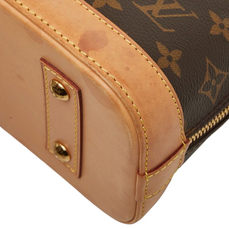 Louis Vuitton Monogram Alma BB 2-Way Shoulder Bag Brown Leather — view 7