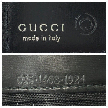 Gucci Vintage Interlocking Black Silver Suede Compact Wallet — view 5